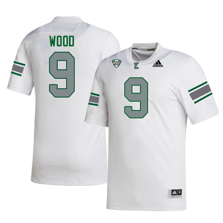 Eastern Michigan Eagles #9 Makhail Wood College Football Jerseys Stitched Sale-White Eastern Michigan Eagles #9 Makhail Wood College Football Jerseys Stitched Sale-White